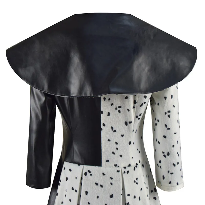2021 Cruella Costume Dalmatian Coat Emma Stone Cruela Devil Cosplay Costumes Ideas