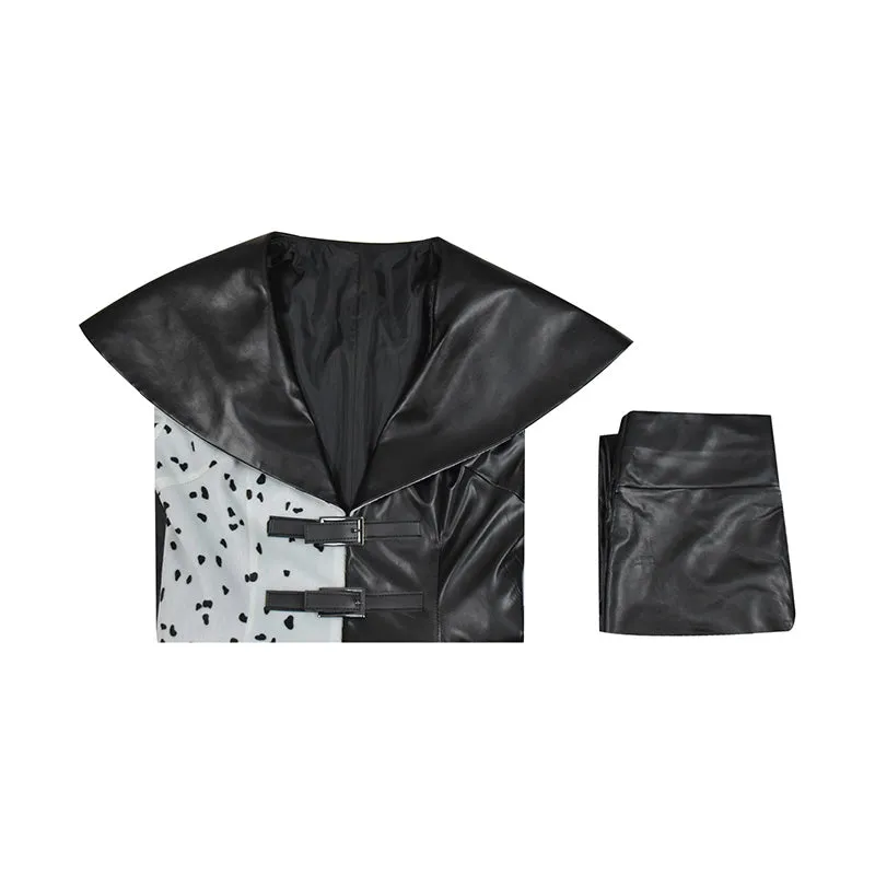 2021 Cruella Costume Dalmatian Coat Emma Stone Cruela Devil Cosplay Costumes Ideas