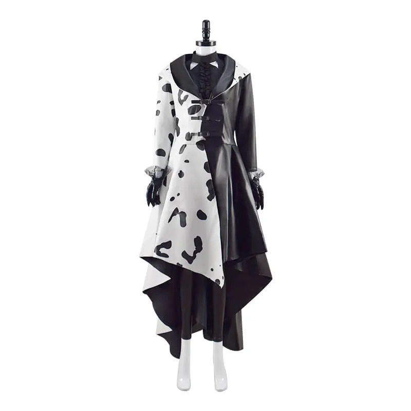 2021 Cruella Dalmatian Coat Costume Cruela Devil Halloween Costumes Ideas ACcosplay
