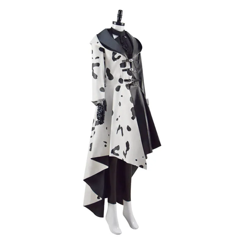 2021 Cruella Dalmatian Coat Costume Cruela Devil Halloween Costumes Ideas ACcosplay