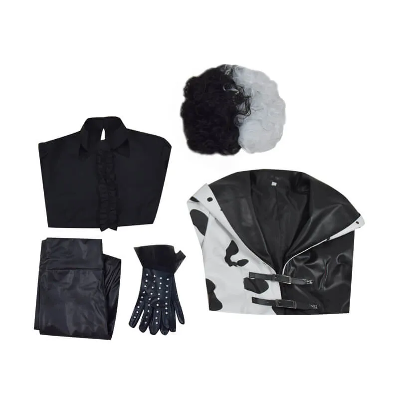 2021 Cruella Dalmatian Coat Costume Cruela Devil Halloween Costumes Ideas ACcosplay