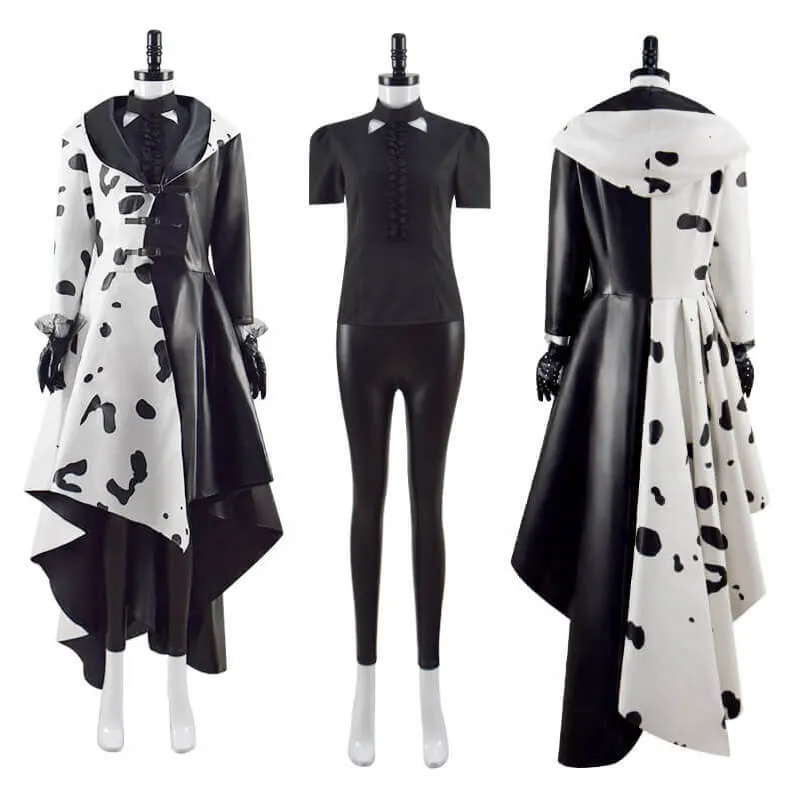 2021 Cruella Dalmatian Coat Costume Cruela Devil Halloween Costumes Ideas ACcosplay