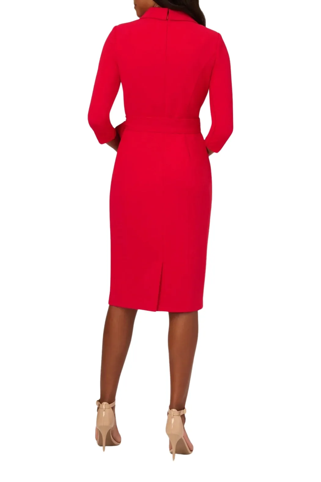 Adrianna Papell wrap front crepe sheath dress