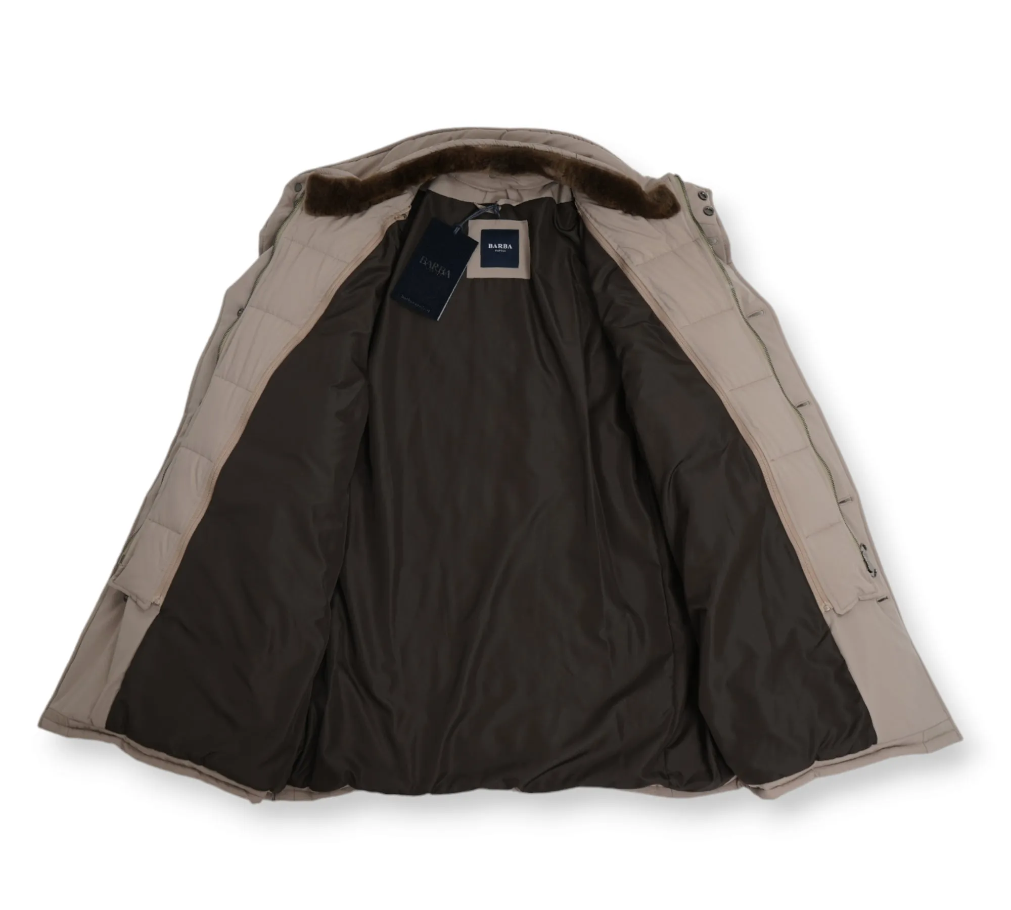 Barba Napoli - Sand Castorino Fur Down Jacket 52