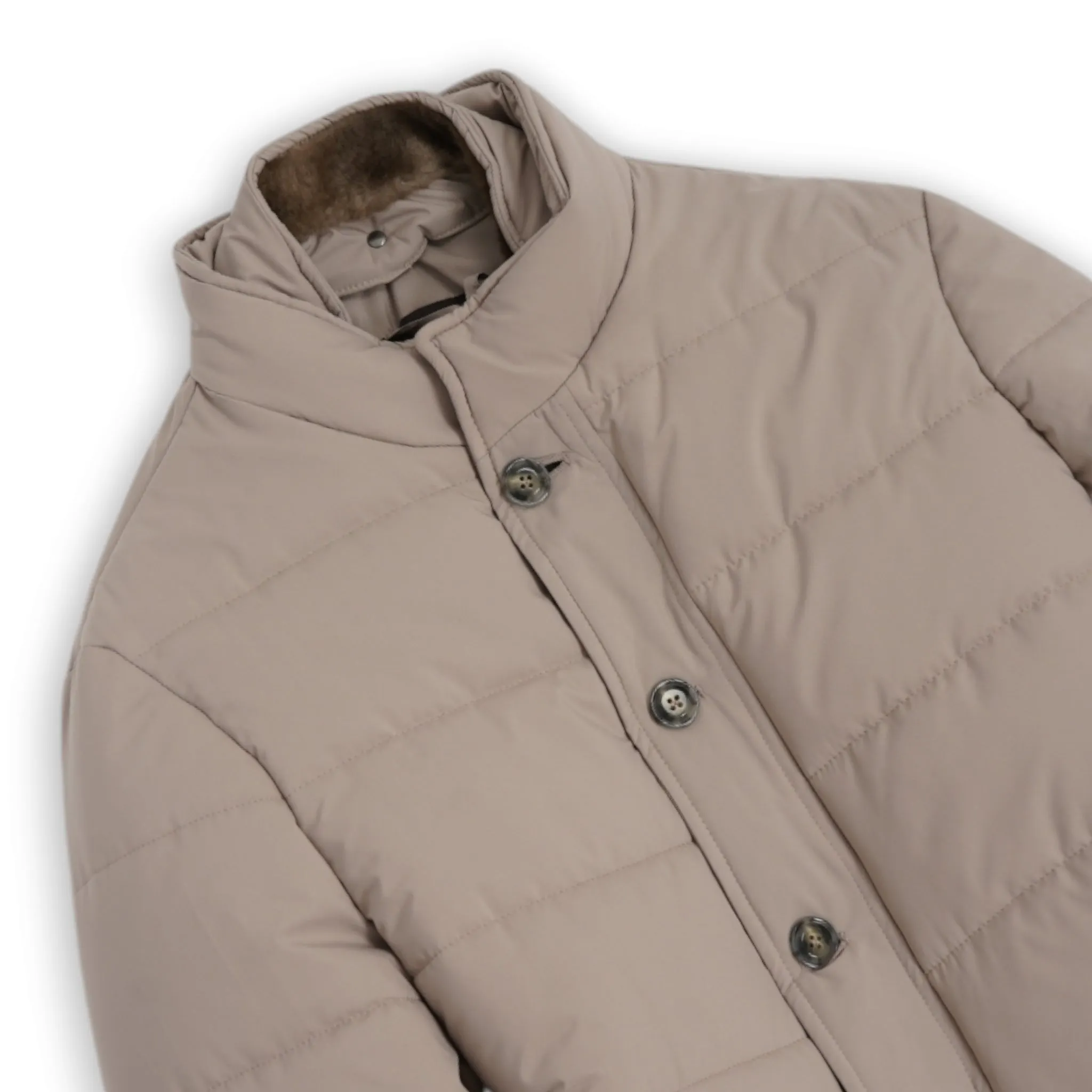 Barba Napoli - Sand Castorino Fur Down Jacket 52