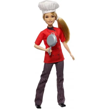 Barbie Careers Chef Doll, Petite with Blonde Hair & Frying Pan
