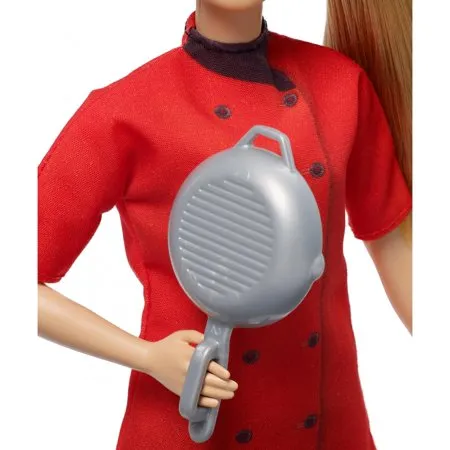 Barbie Careers Chef Doll, Petite with Blonde Hair & Frying Pan