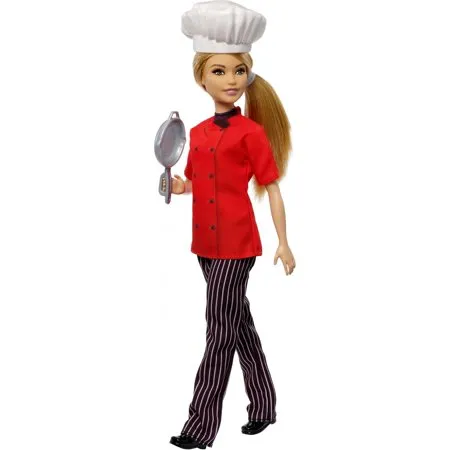 Barbie Careers Chef Doll, Petite with Blonde Hair & Frying Pan