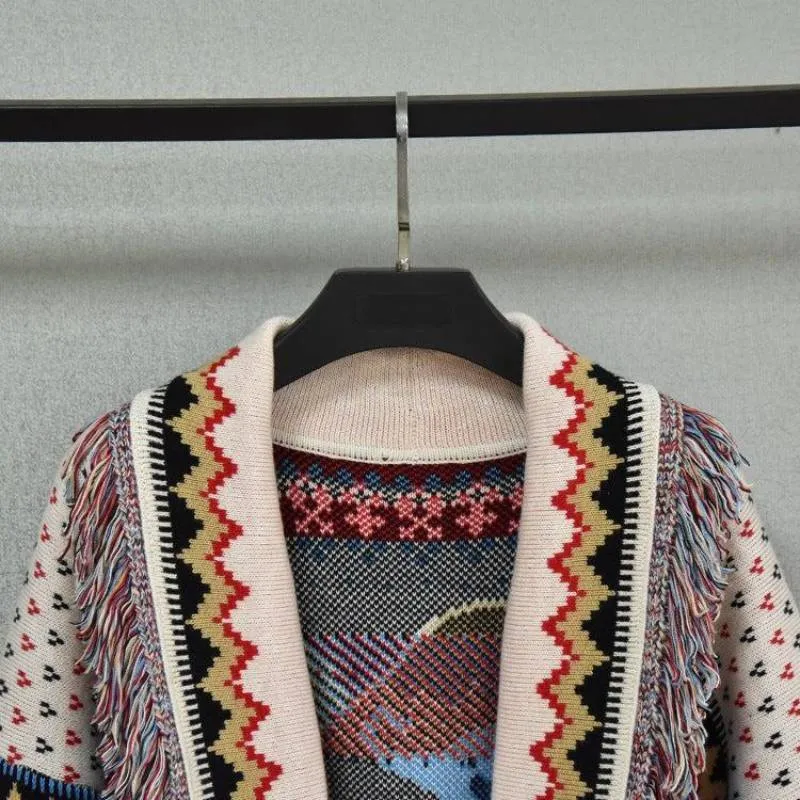 Boho Top - Cashmere cardi w/ Fringe
