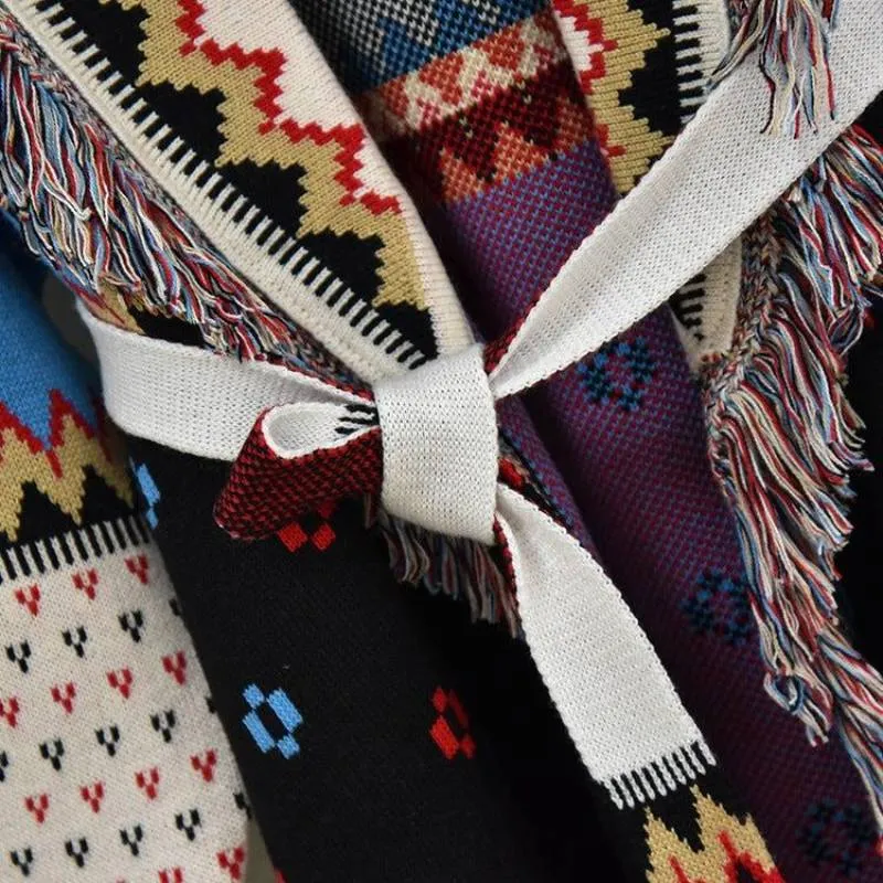 Boho Top - Cashmere cardi w/ Fringe