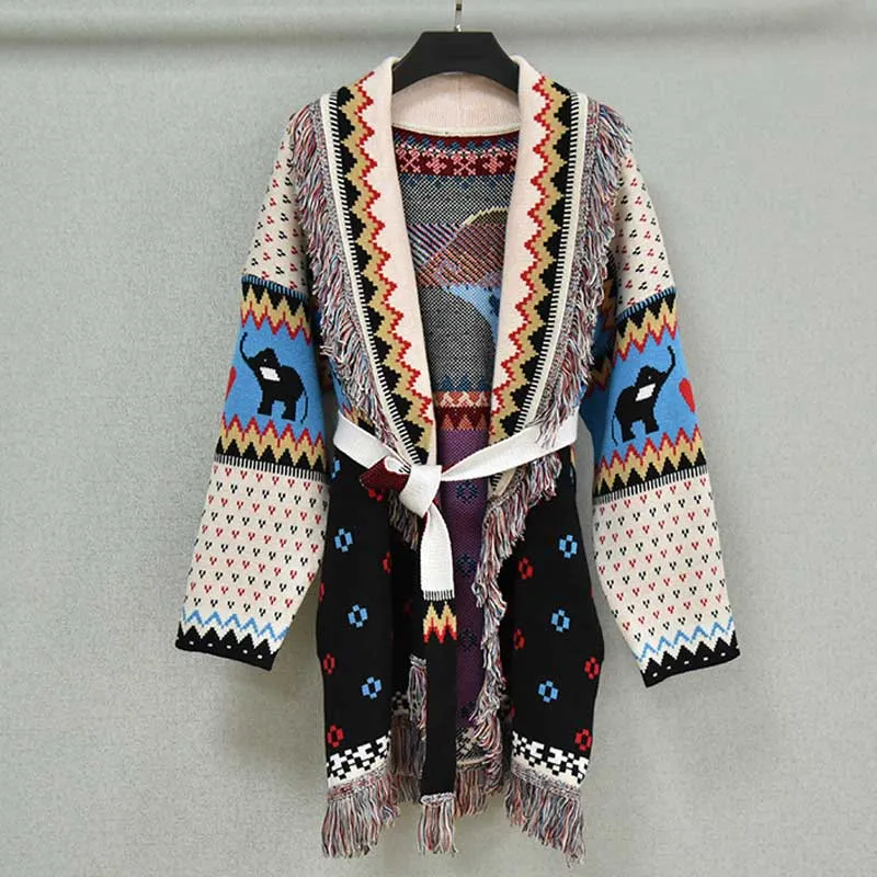 Boho Top - Cashmere cardi w/ Fringe