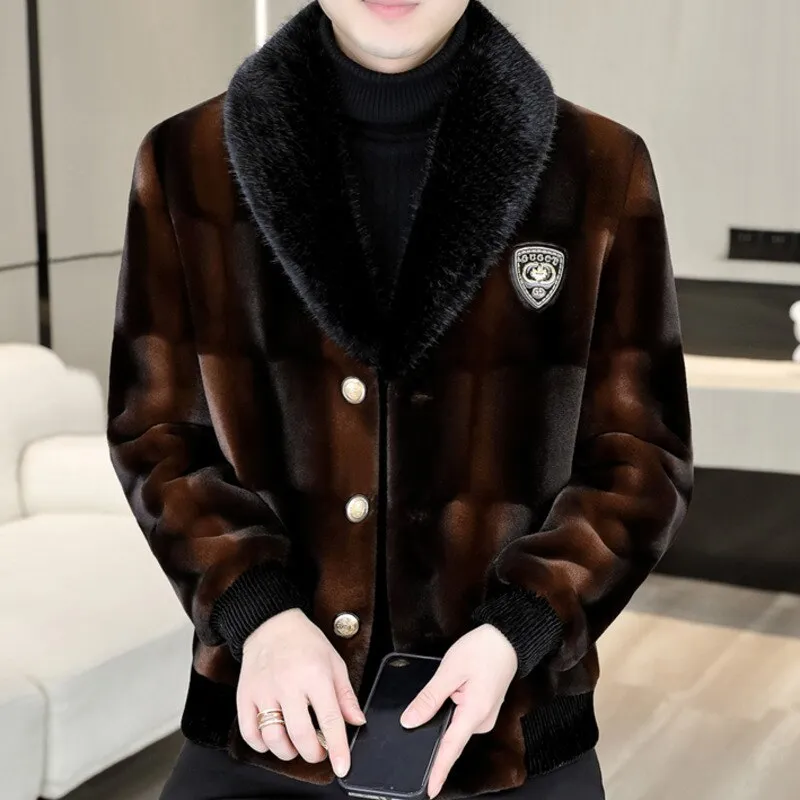 Contrast Fur Fluffy Gradient Jacket