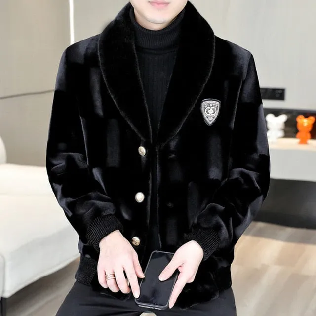 Contrast Fur Fluffy Gradient Jacket