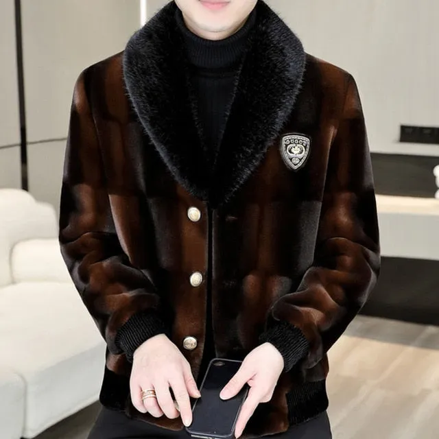 Contrast Fur Fluffy Gradient Jacket