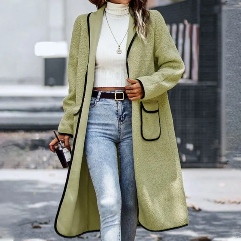 Contrast Pocket Long Jacket