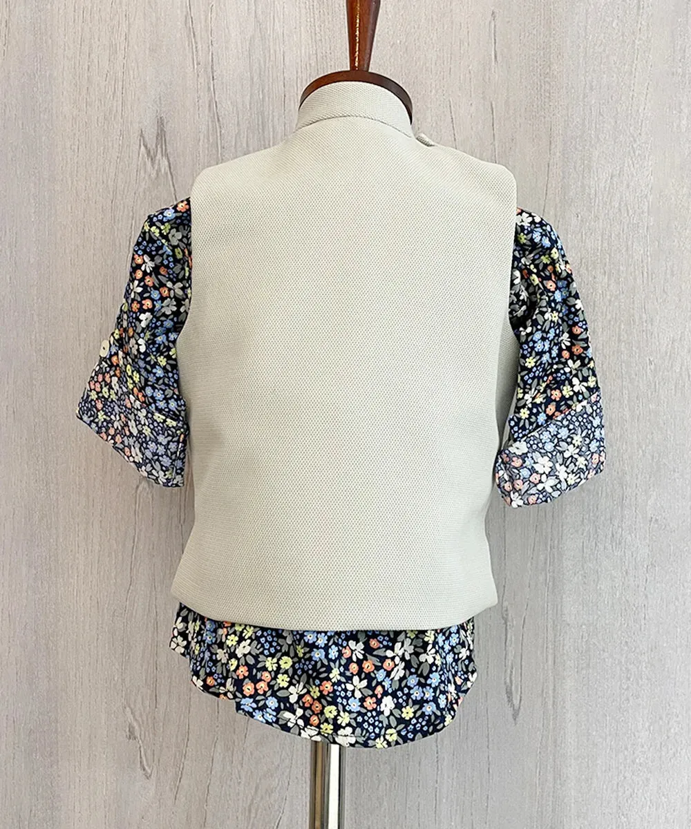 Cream Coloured Waist Coat Set for Baby Boy