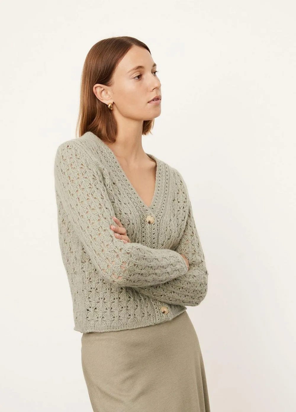Crochet Cardigan in Artichoke