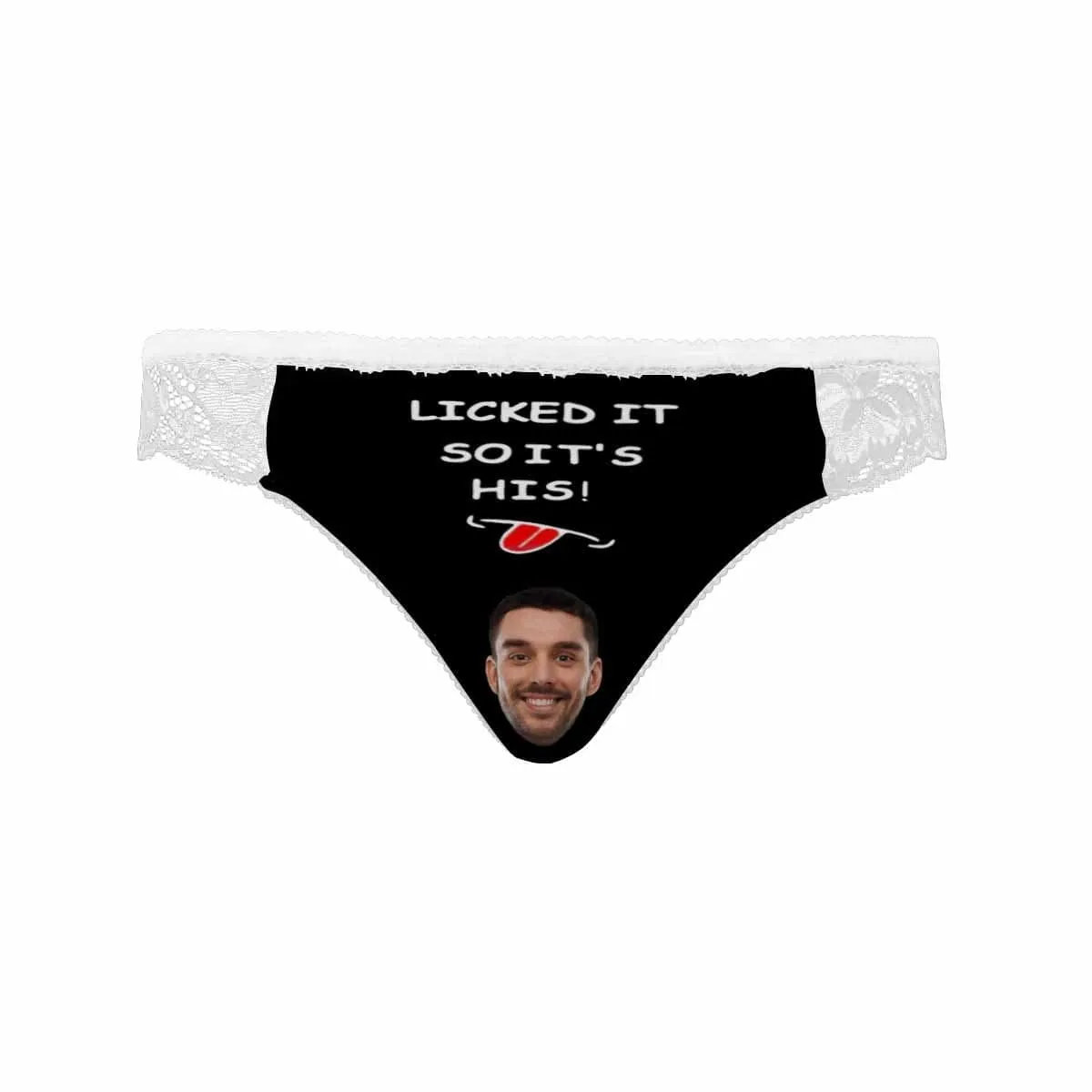 Custom Face Womens Panties Printed Sexy Licked It on Underwear Personalized Women's Lace Panty