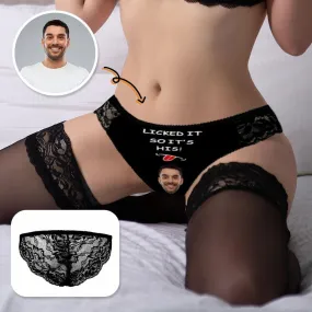 Custom Face Womens Panties Printed Sexy Licked It on Underwear Personalized Women's Lace Panty