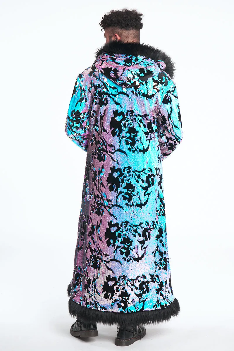 Deluxe Tamo Coat: Midnight Magic   Black Faux Fur Trim