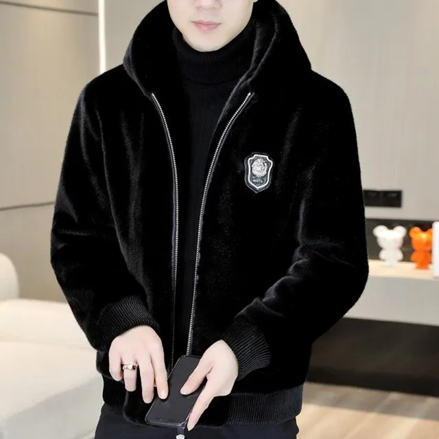 Ferret Fur Golden Velvet Jacket