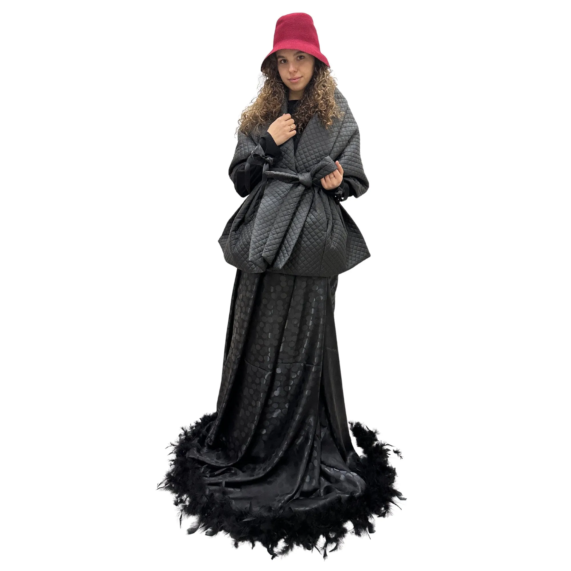 Gothic Bride Wedding Cape Winter Black Long Scarf With Pockets for Women Lagre Wide Stole Puffer 25x80 inch with 2 pocket and Belt Around Shoulders Wrap Quilted Shawl Warm Padded Down Puffy scarves