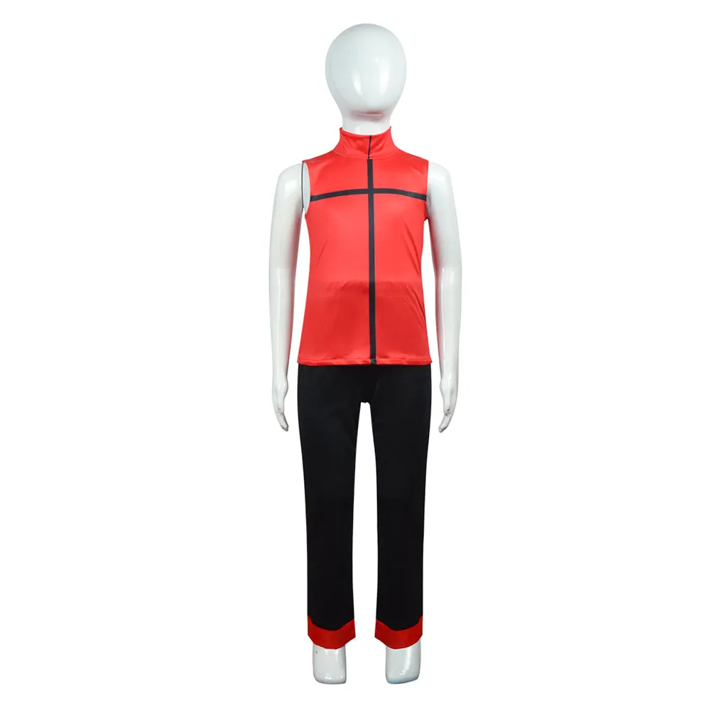 Hazbin Hotel Alastor Kids Children Red Suit Party Carnival Halloween Cosplay Costume