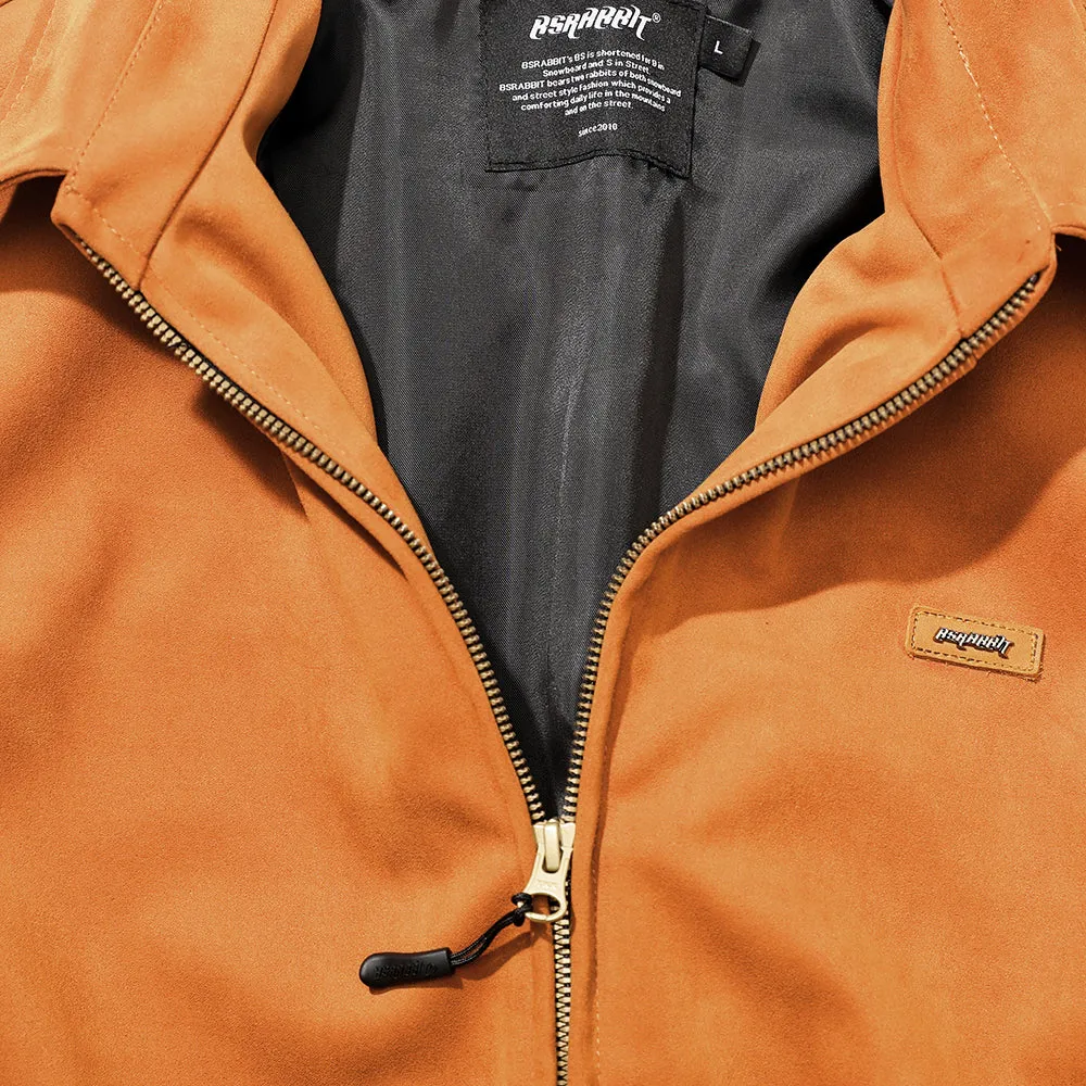 HIGH SUEDE JACKET CARAMEL