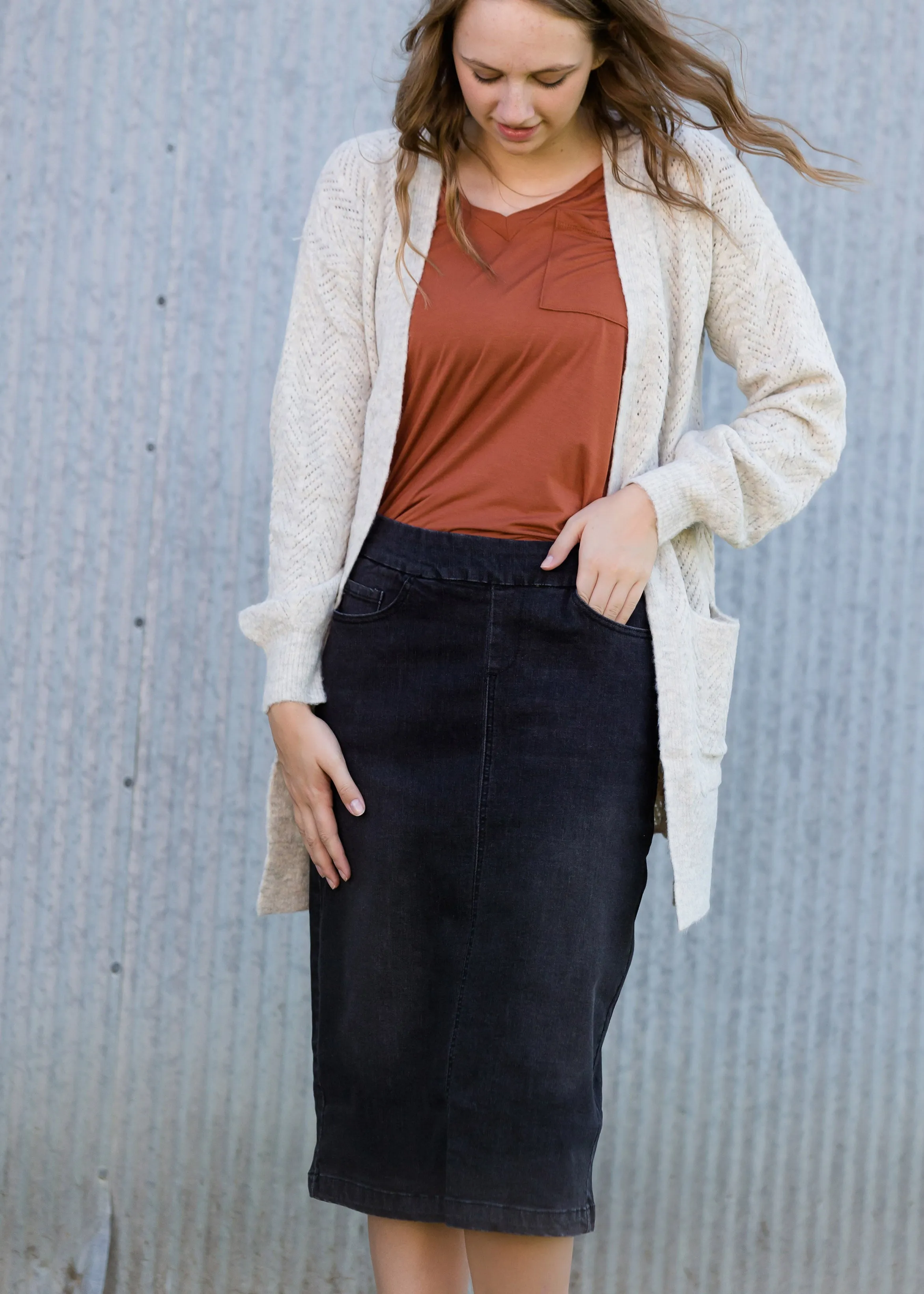 Jacquard Knit Open Front Cardigan - FINAL SALE
