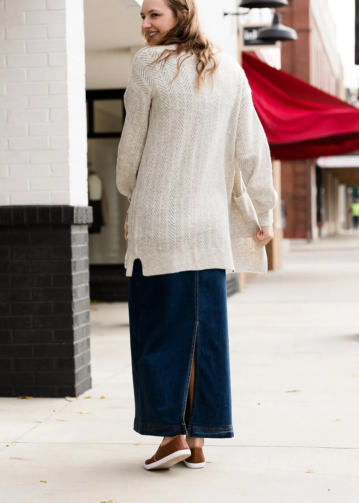 Jacquard Knit Open Front Cardigan - FINAL SALE
