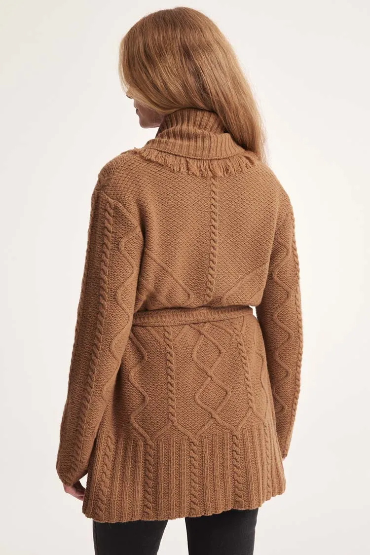Lois Wrap Cardigan in Camel | FINAL SALE