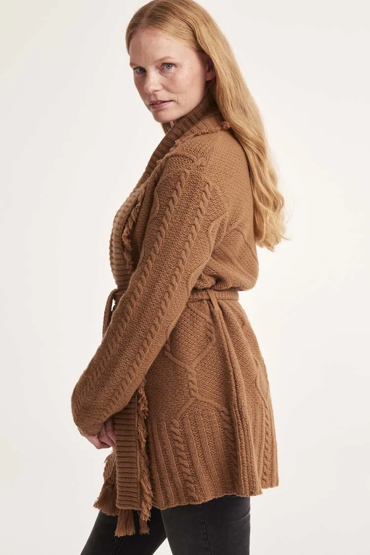 Lois Wrap Cardigan in Camel | FINAL SALE