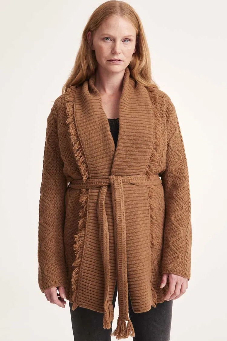 Lois Wrap Cardigan in Camel | FINAL SALE