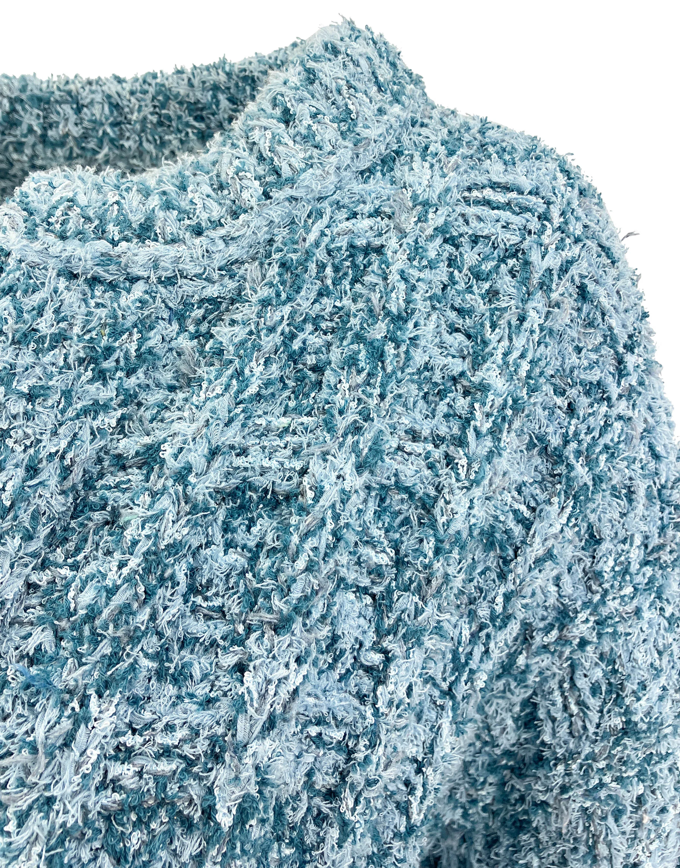 Maison Margiela Open Front Cardigan in Light Blue