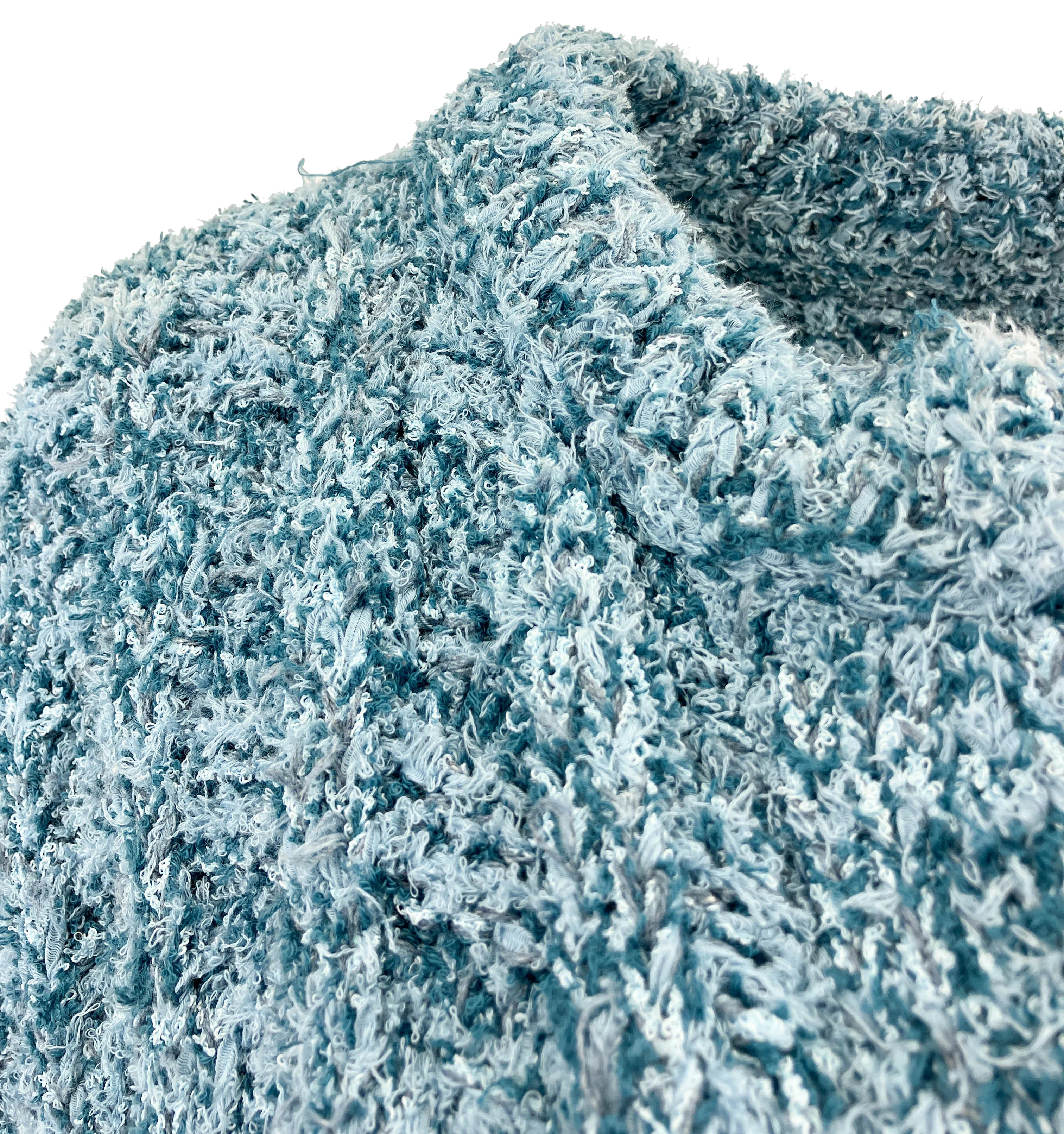Maison Margiela Open Front Cardigan in Light Blue