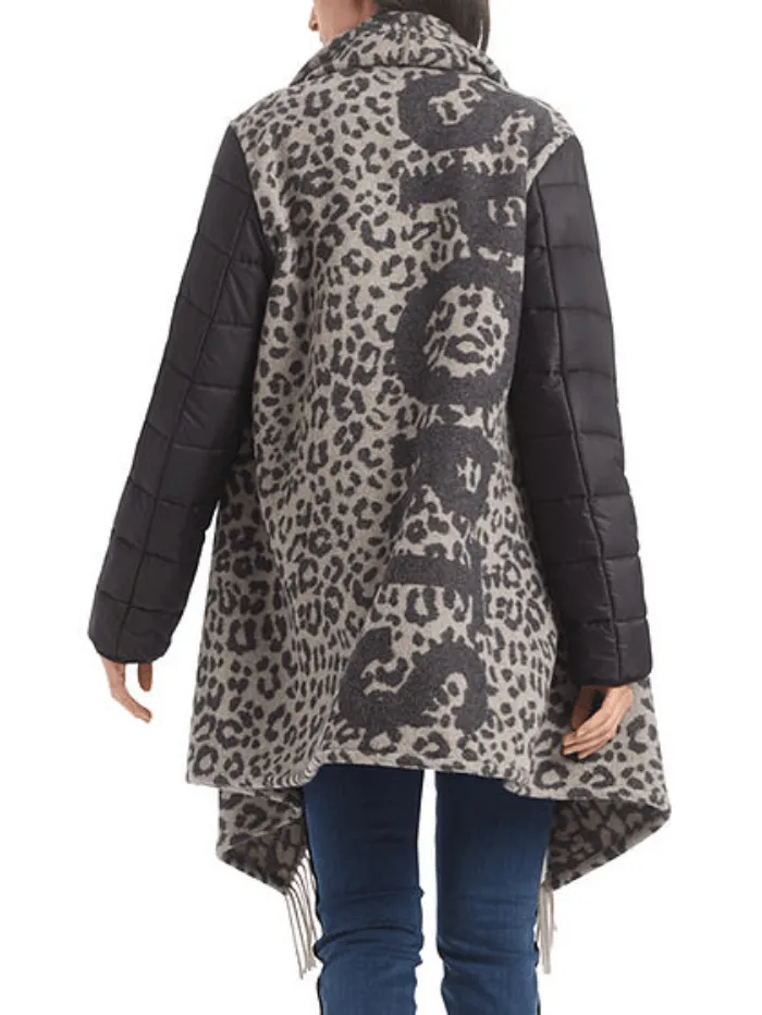 Marc Cain S Sports Animal Print Quilted Sleeved Coat RS 14.05 W50 Col 610