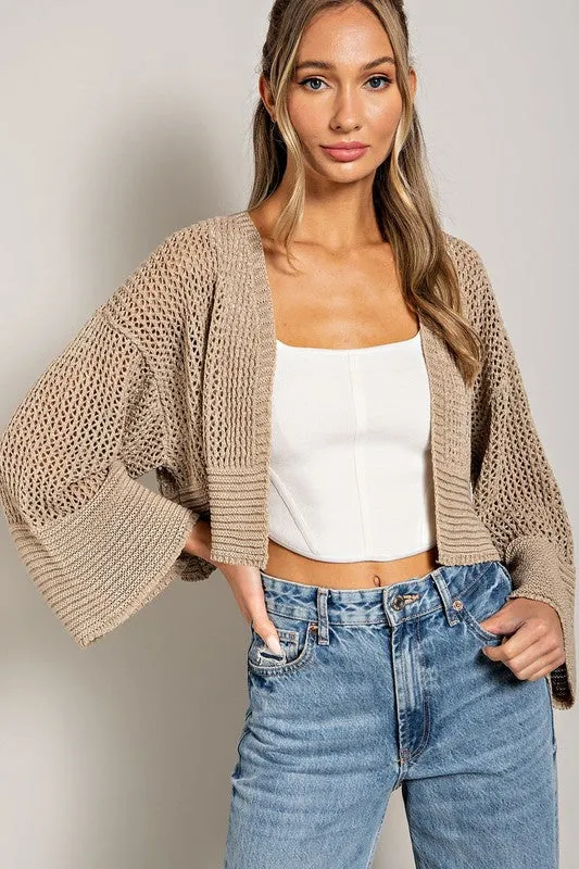 PSL EYELET KNIT CARDIGAN