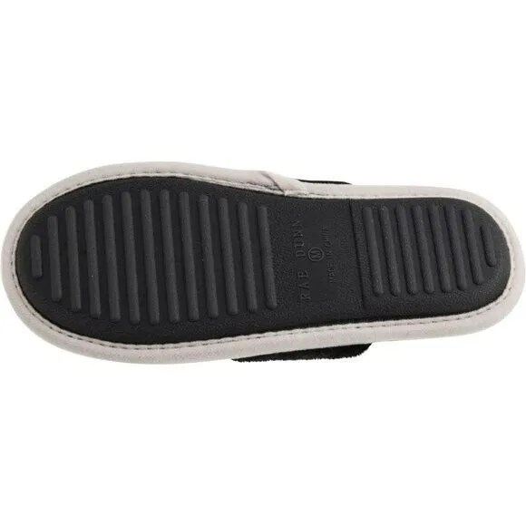 Rae Dunn Good Night Print Cozy Soft Fur Trim Slippers