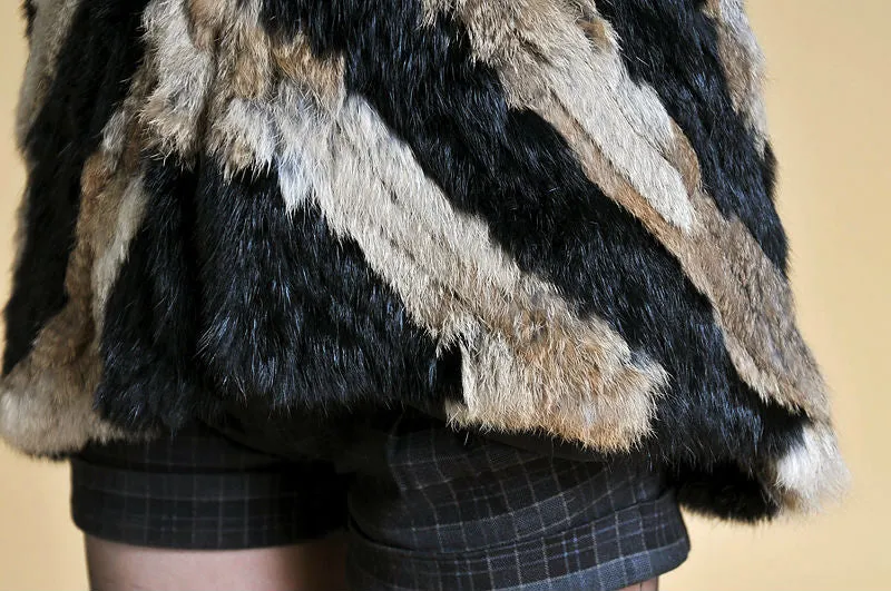 Real Tight-knitted Rabbit Fur Coat Jacket Womens' Dress Ladies Garment 13002