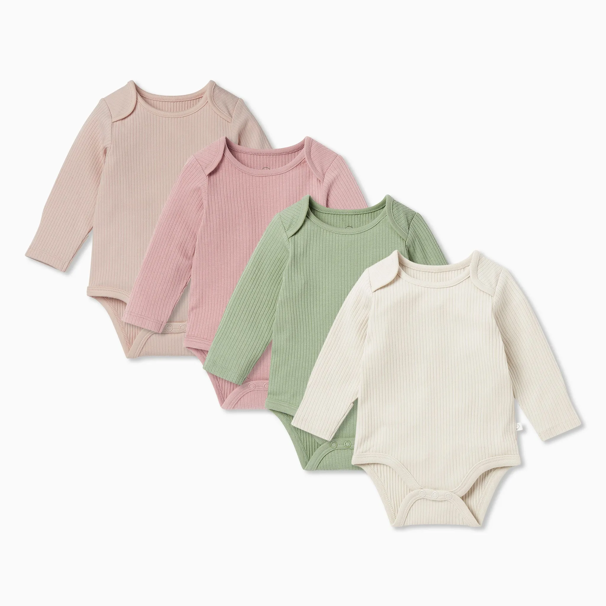 Ribbed Long Sleeve Bodysuit 4 Pack