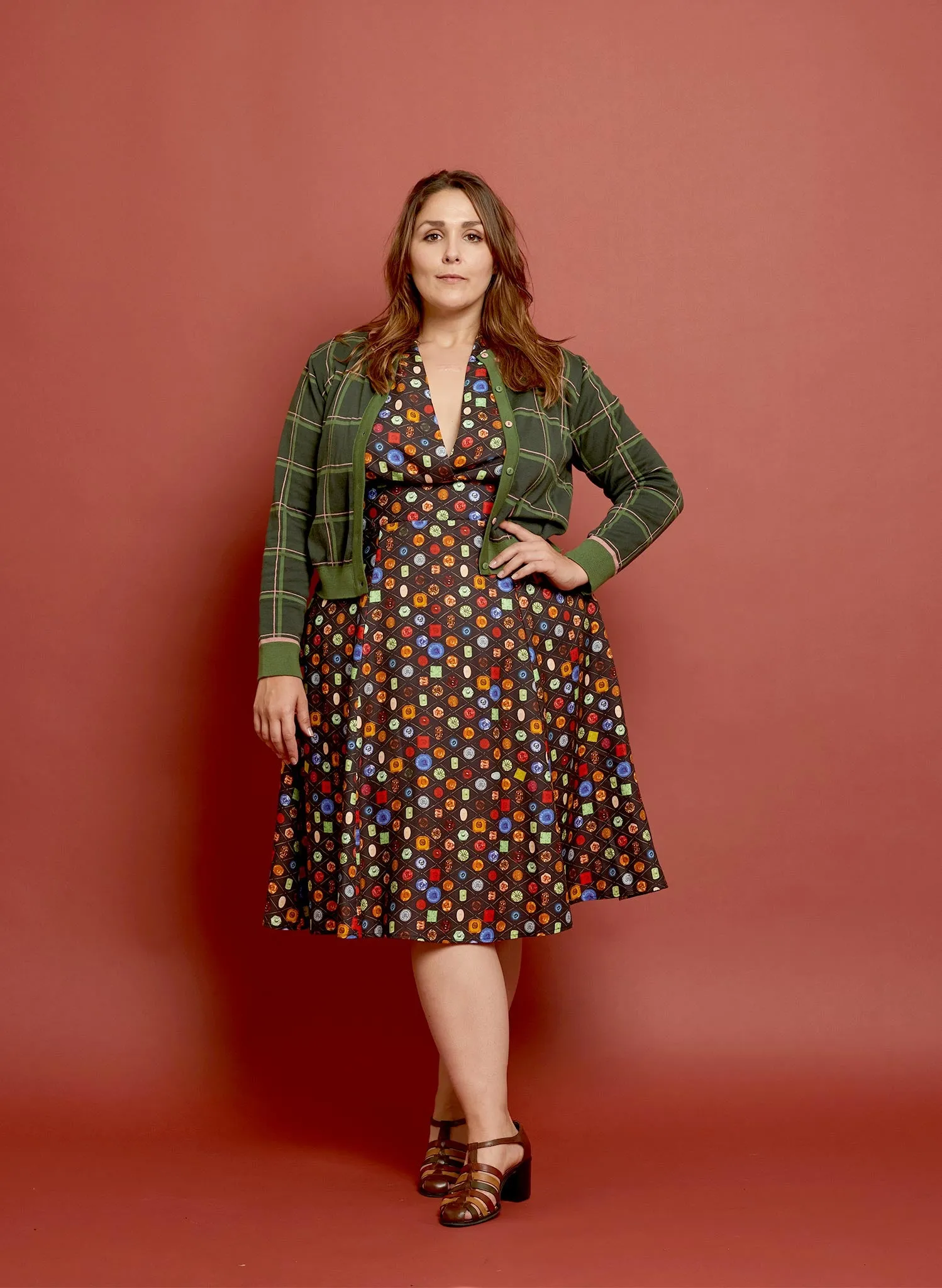 Rita - Black Buttons Dress