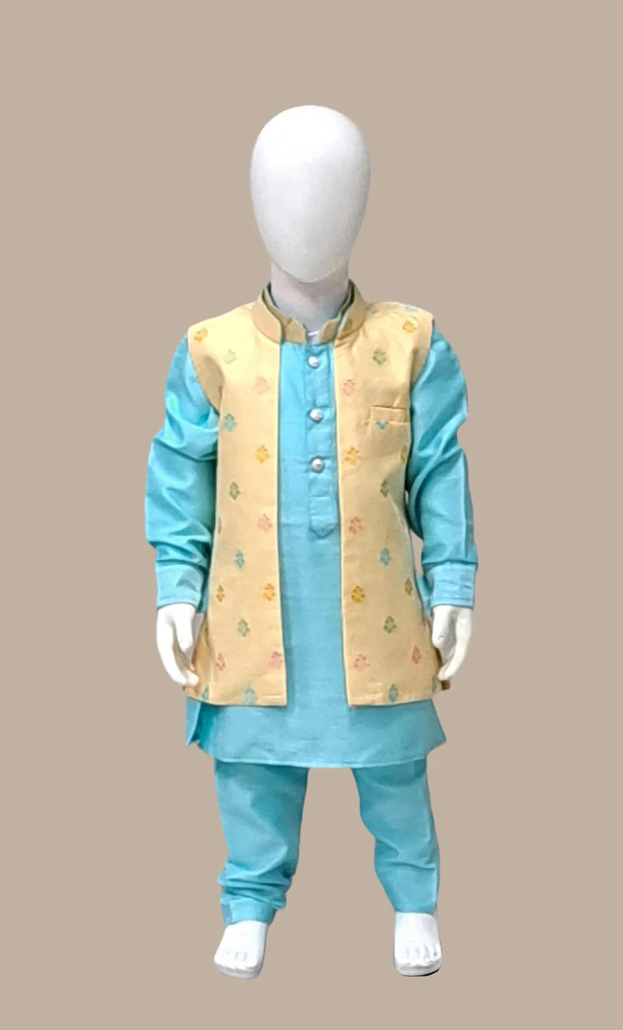 Sea Blue Embroidered Kurta Set
