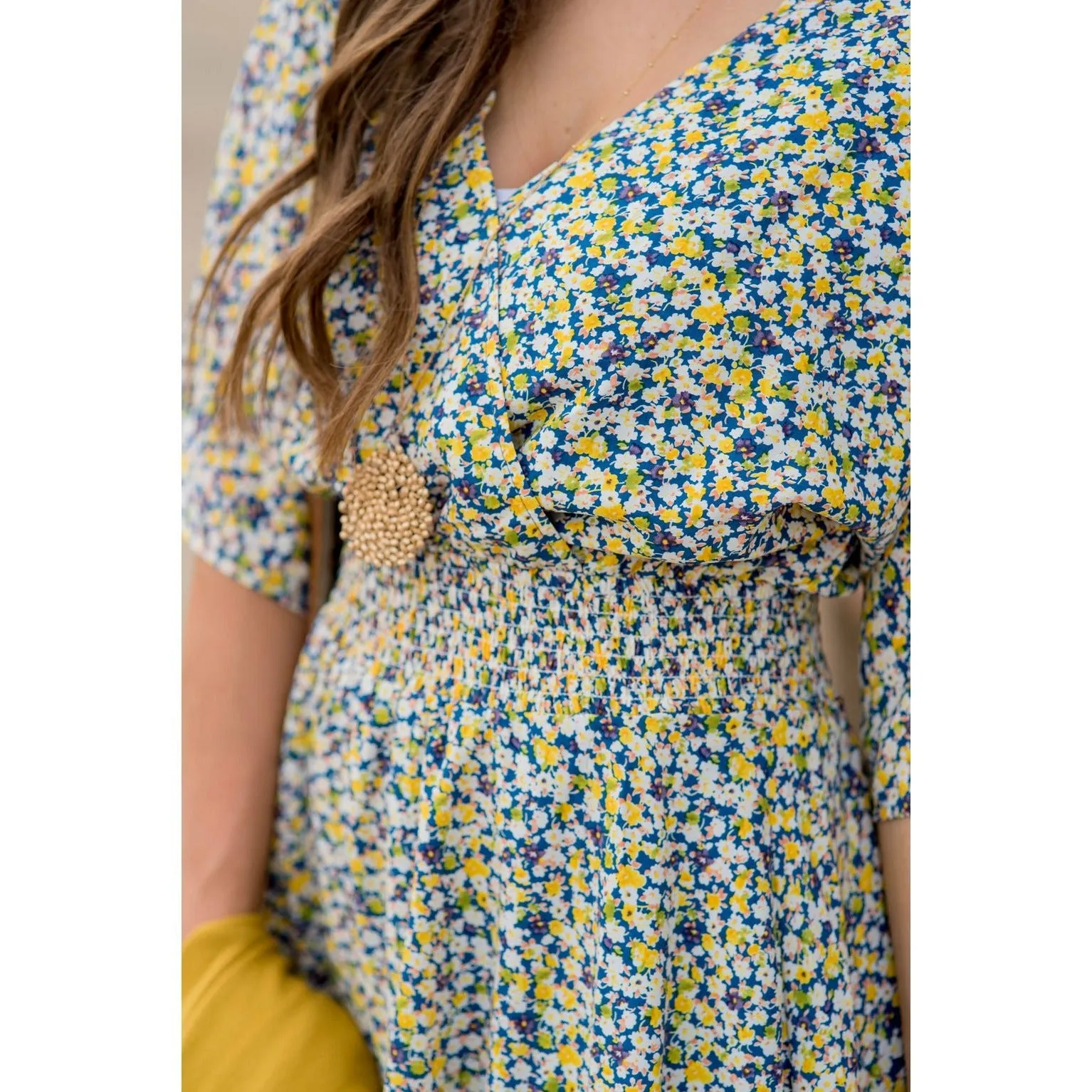 Sketched Floral Tie Back Dress
