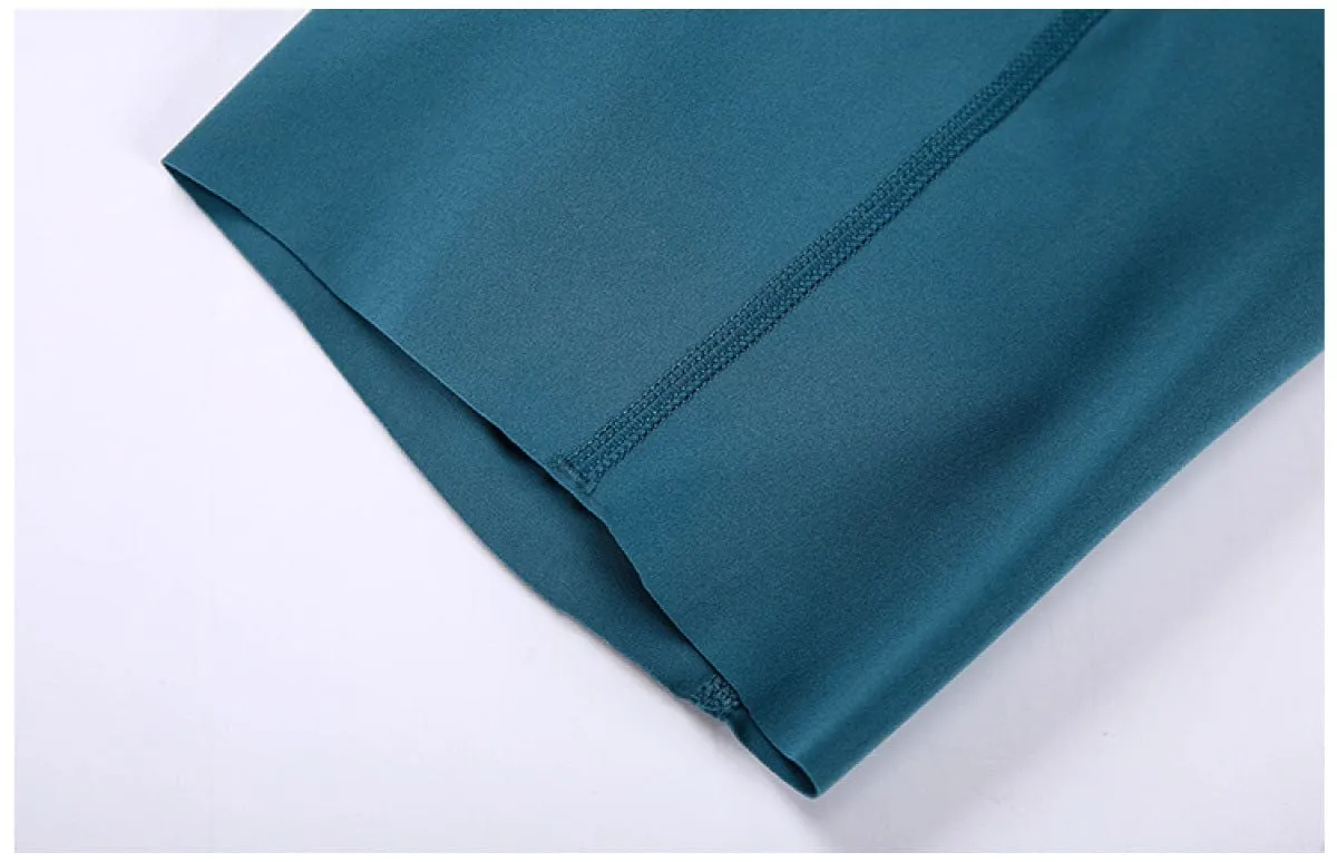 Solid Color Side Pockets Yoga Shorts