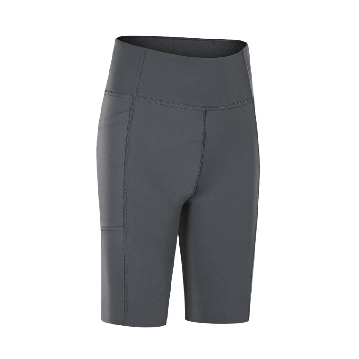 Solid Color Side Pockets Yoga Shorts