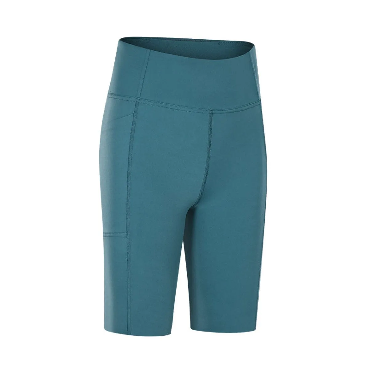 Solid Color Side Pockets Yoga Shorts