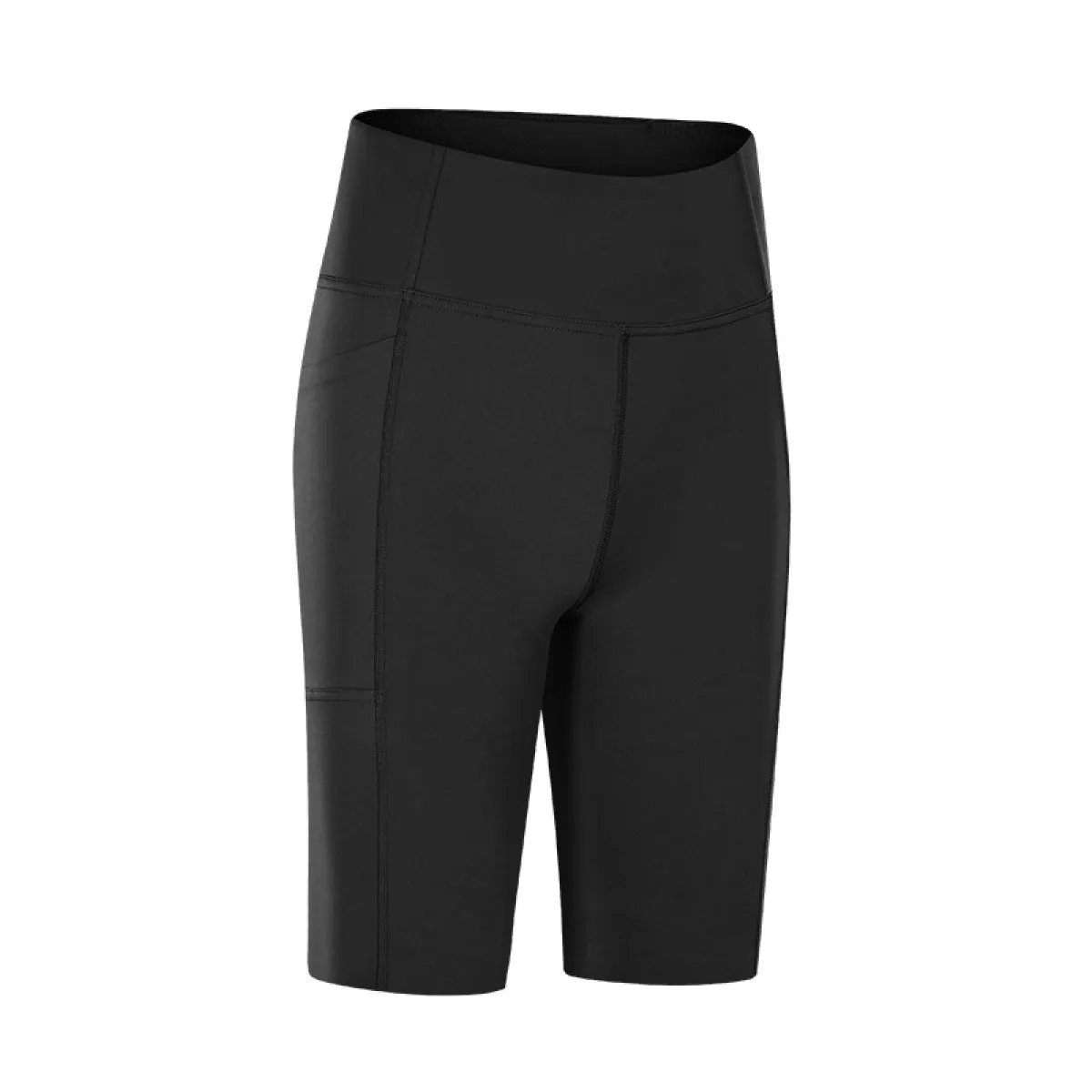 Solid Color Side Pockets Yoga Shorts