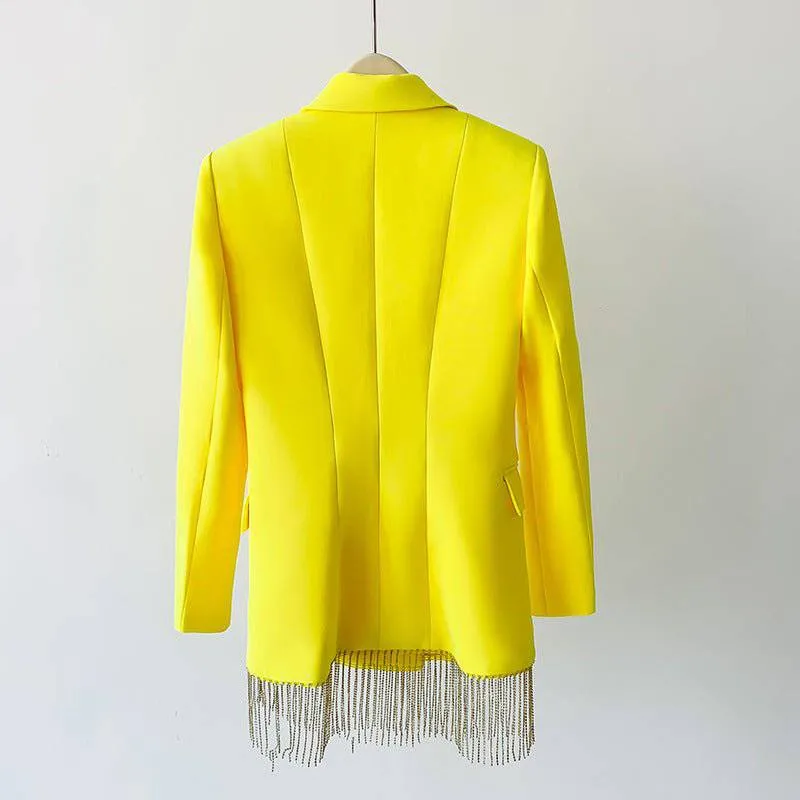 Sophia Full Color Crystal Fringe Blazer Suit