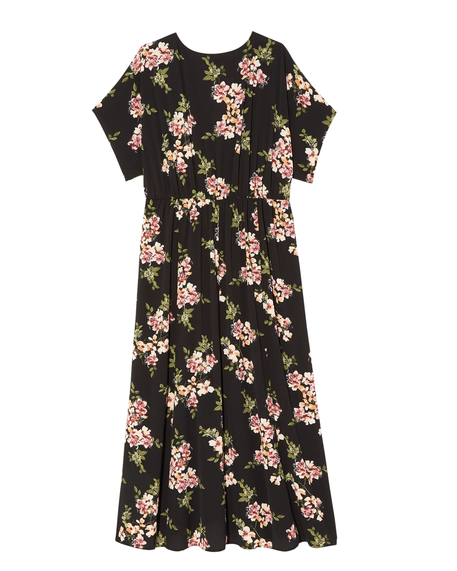 Sorrel Kimono Sleeve Faux Wrap Maxi | Black / Ivory