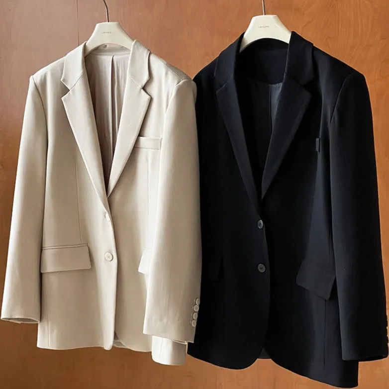 Spring Casual Solid Oversized Blazer
